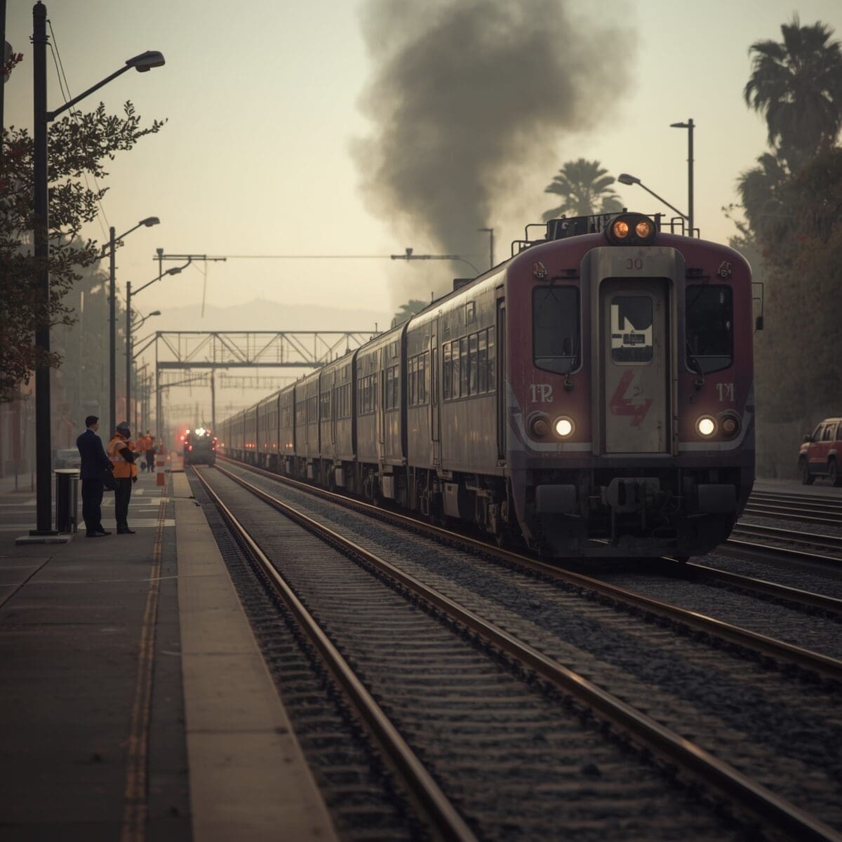 Train stopped on tracks after accident
